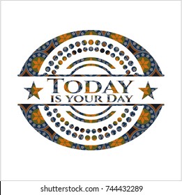 Today is your Day arabesque emblem background. arabic decoration.