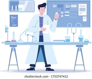 Today's Hobby Tomorrow's Skills, Boy In Chemistry Lab, Boy Doing Experiment In Lab , Maker Space, Science Diy, 