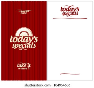 Today`s Menu Card Design template.