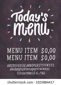 Today's menu. Chalkboard menu template.