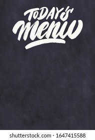 Today's Menu. Chalkboard vector menu template.