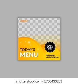 Today's Menu Social Media Banners Template, Promotional Social Media Post For Food And Drink