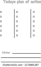 Todays plan, planning, blank template. Vector digital planner illustration design new