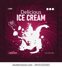 today's spacial ice cream social media post template vector 