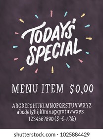 Today's special. Chalkboard menu template.