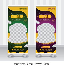 Today's special food menu and restaurant roll up banner x or roll up banner design template