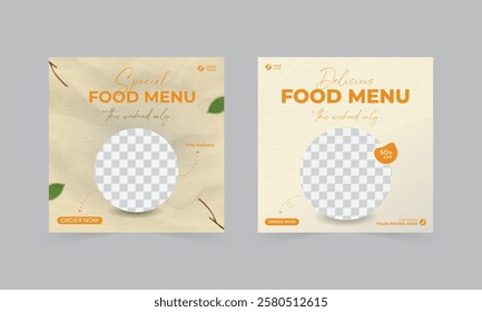 Today's Special Food Menu Vector Template Social Media Post Food Menu Simple Layout Attractive Design For Food Business Advertising or Restaurant Business Promotion