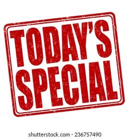 Today's special grunge rubber stamp on white background, vector illustration