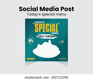 Today's special menu social media post menu template editable social post