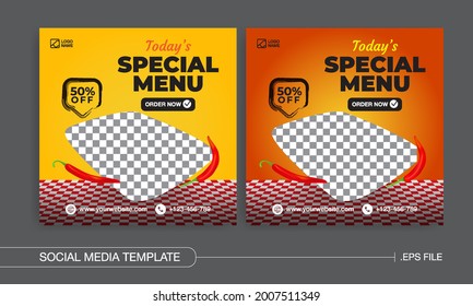 Today's Special menu template for social media promotion Premium Vector