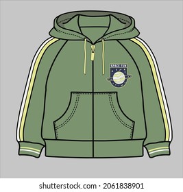 TODDLER AND BABY BOYS HOODED JACKET WITH FRONT ZIPPER - Shutterstock ID 2061838901