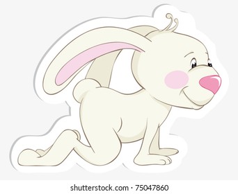 Toddler baby rabbit. Vector image
