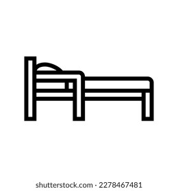 toddler bed frame kid bedroom line icon vector. toddler bed frame kid bedroom sign. isolated contour symbol black illustration