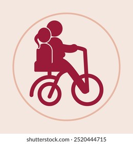 Toddler bike trendy icon gallant abstract vector illustration colorful artwork lovely design.eps