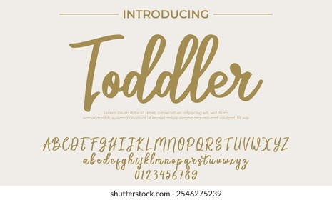 Toddler Font Stylish brush painted an uppercase vector letters, alphabet, typeface