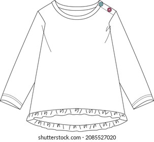 Toddler Girls Long Sleeve Tshirt CAD