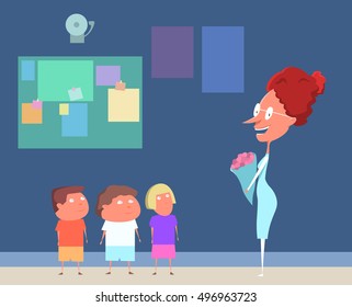 Toddler Group congratulated the teachers on Teacher's Day and presented with flowers. People in the classroom