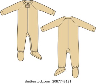 TODDLER AND INFANT WEAR ROMPER VECTOR SKETCH