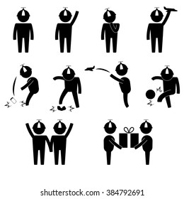 toddler and kid activity during growing phase icon sign symbol vector pictogram