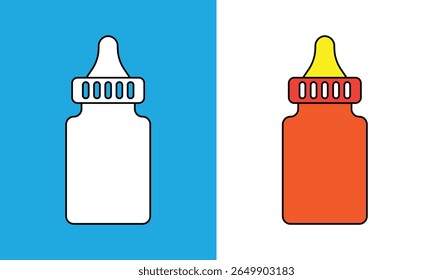 Toddler liquid drinking tool logo icon. Good icon logo for health, education, industry, entertainment and web.