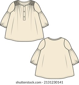 TODDLER AND NEW BORN GIRL WEAR TOPS AND DRESS FRONT AND BACK