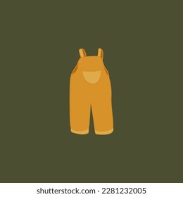 Toddler overalls romper jumpsuit. Flat sketch vector illustration