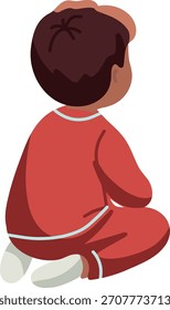 Toddler in Pajamas from Behind