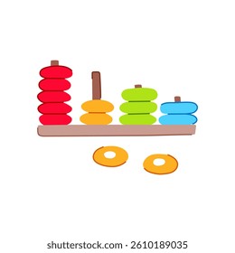 toddler shape sorter cartoon. development learning, puzzle s, colors motor toddler shape sorter sign. isolated symbol vector illustration