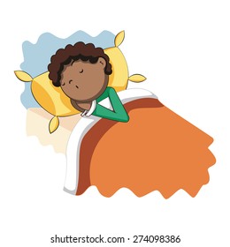 Toddler sleeping, vector illustration