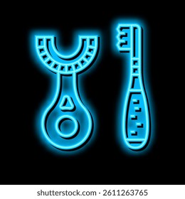 toddler toothbrush neon light sign vector. toddler toothbrush illustration