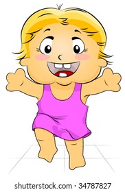 Toddler Walking - Vector