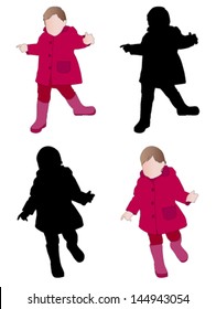 toddler wearing raincoat and boots