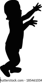 A Todler Child Body Silhouette Vector