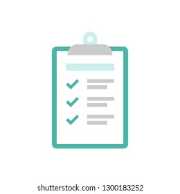 To-do check list with ticks and points. Clipboard with check marks.flat icon isolated on white. Tasks and goals, time management symbol. Vector illustration. 