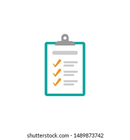 To-do check list with ticks and points. Clipboard with check marks.flat icon isolated on white. Tasks and goals, time management symbol. Vector illustration. 