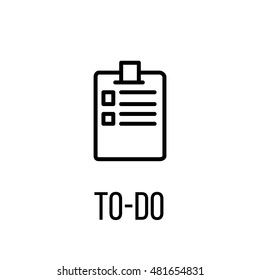 To-do icon or logo in modern line style. High quality black outline pictogram for web site design and mobile apps. Vector illustration on a white background. 