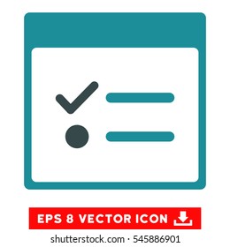 Todo Items Calendar Page icon. Vector EPS illustration style is flat iconic bicolor symbol, soft blue colors.