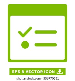 Todo Items Calendar Page icon. Vector EPS illustration style is flat iconic symbol, eco green color.