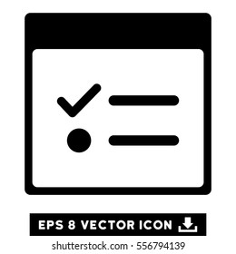 Todo Items Calendar Page icon. Vector EPS illustration style is flat iconic symbol, black color.