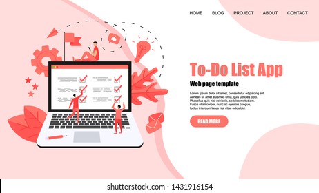 To-Do list apps. Task manager concepts. Online action plan concept. Business, time management	