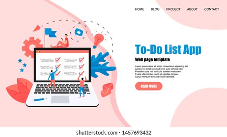 To-Do list apps. Task manager concepts. Online action plan concept. Business, time management	