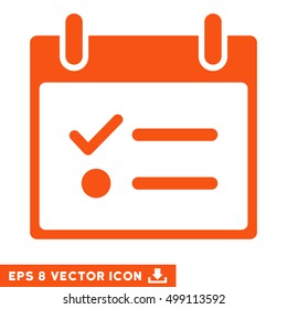 Todo List Calendar Day icon. Vector EPS illustration style is flat iconic symbol, orange color.