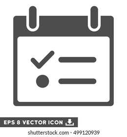Todo List Calendar Day icon. Vector EPS illustration style is flat iconic symbol, gray color.