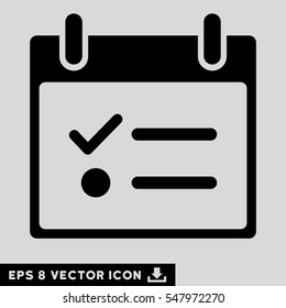 Todo List Calendar Day icon. Vector EPS illustration style is flat iconic symbol, black color.