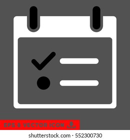 Todo List Calendar Day icon. Vector EPS illustration style is flat iconic bicolor symbol, black and white colors.
