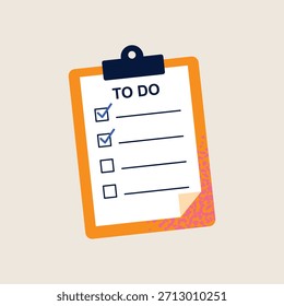 Ícone da Área de Transferência da Lista de Tarefas Pendentes. Gerenciamento De Tarefas, Lista De Verificação, Organização, Negócios, Metas Concluídas. Ilustração de vetor plano. Produtividade, planejamento e conceito de gerenciamento de fluxo de trabalho 