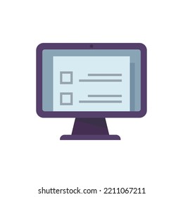 To-do list computer icon. Flat illustration of To-do list computer vector icon isolated on white background