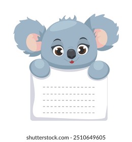 To-do list with cute Koala, kids template for memo planner, gift tags, note, stickers, reminder pad, invitations, checklists.