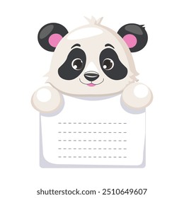 To-do list with cute Panda, kids template for memo planner, gift tags, note, stickers, reminder pad, invitations, checklists.