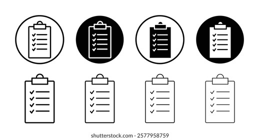 Todo list icon black and white vector sign